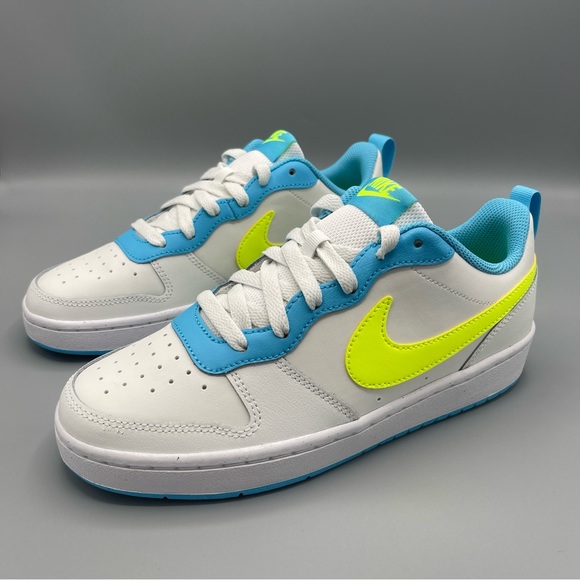 Nike Court Borough Low 2 GS /6Y 'White Baltic Blue Volt' Women's Size 7.5 - Picture 9 of 14